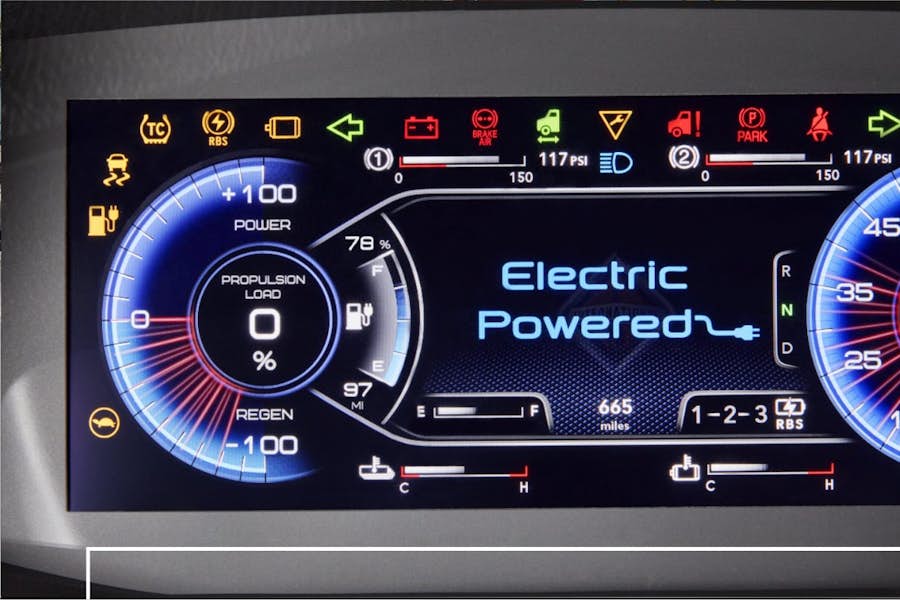 A screen shot of a car dashboard