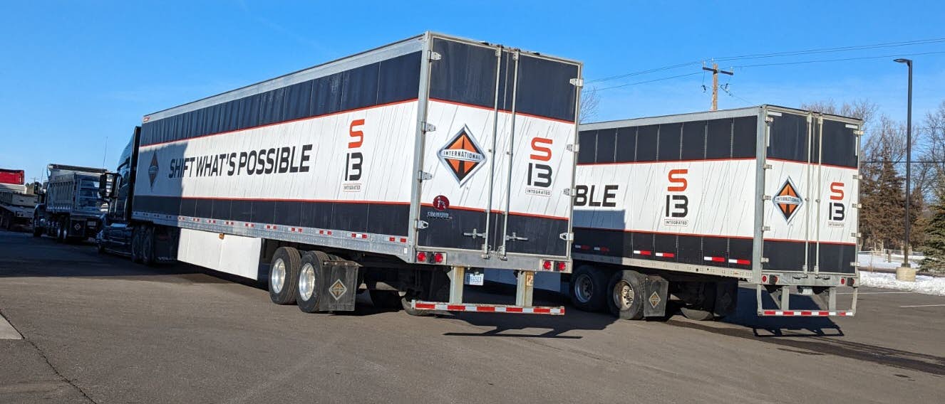 International Trucks parked outside