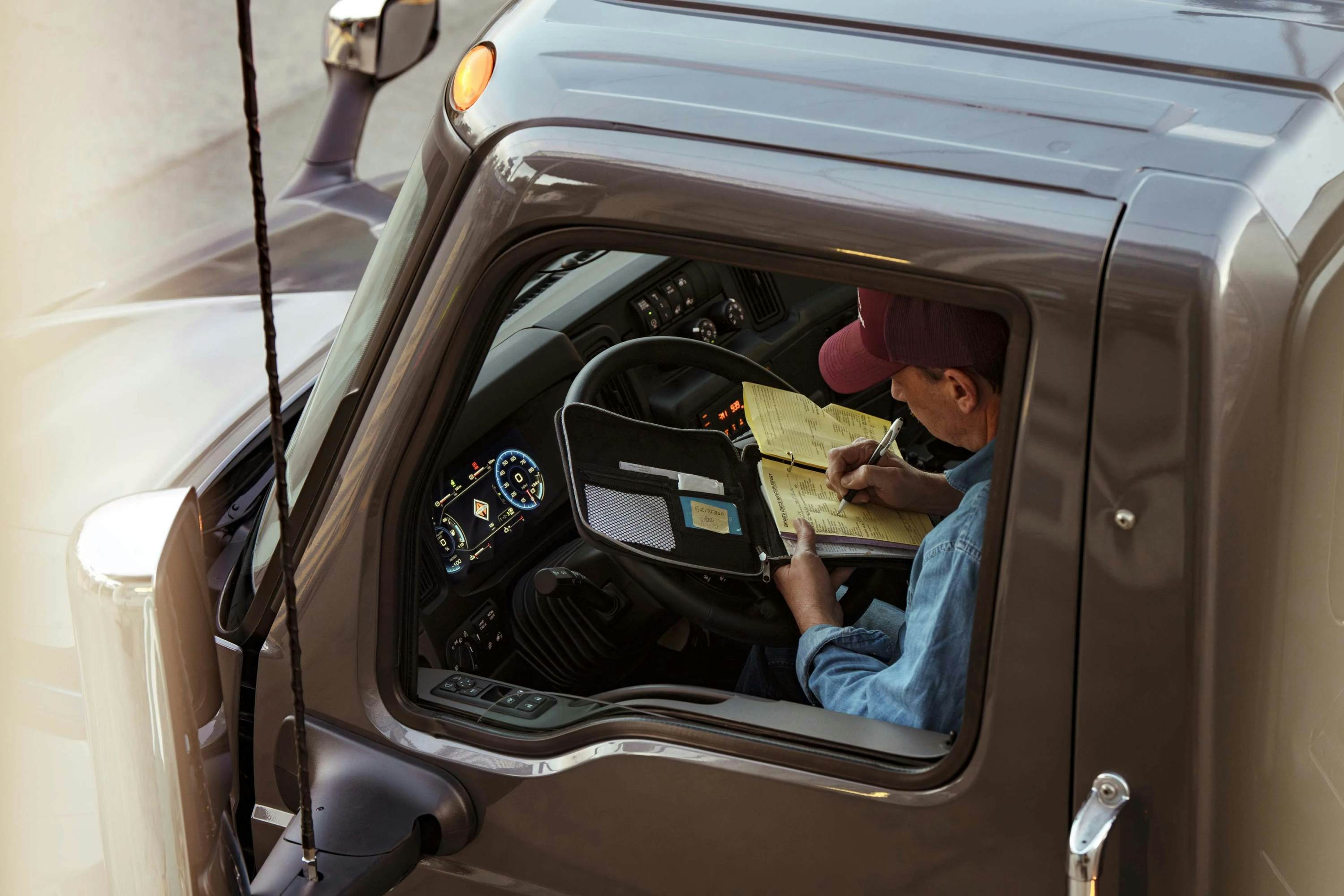 A person sitting in a truck